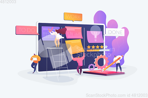 Image of Kanban board concept vector illustration