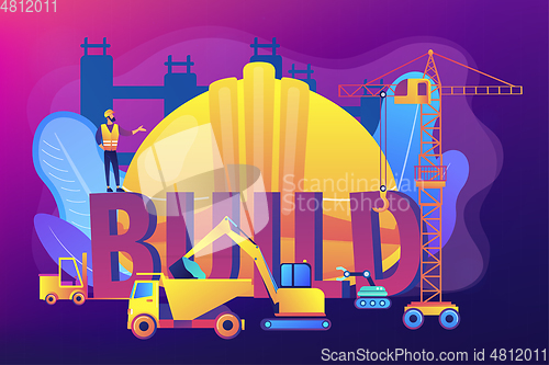 Image of Modern construction machinery concept vector illustration