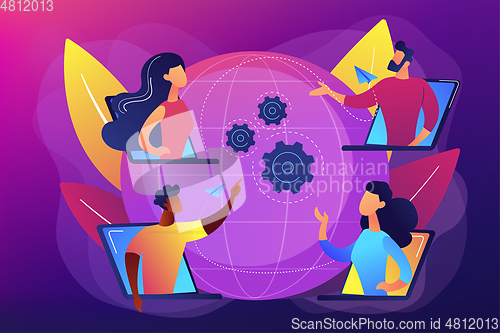 Image of Online meetup concept vector illustration