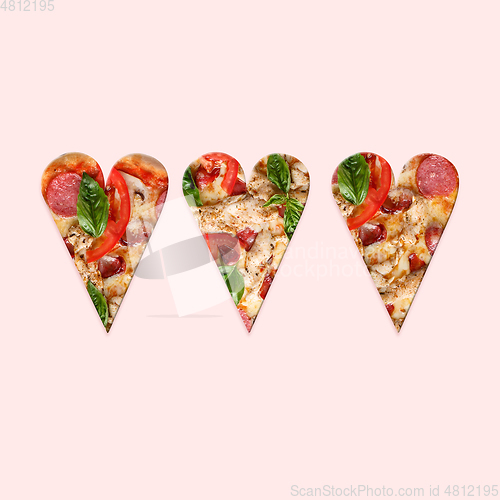 Image of Card for Saint Valentine\'s Day. Modern design. Contemporary art collage.