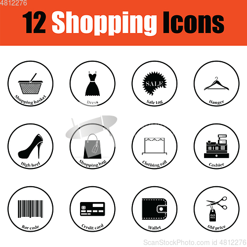 Image of Shopping icon set