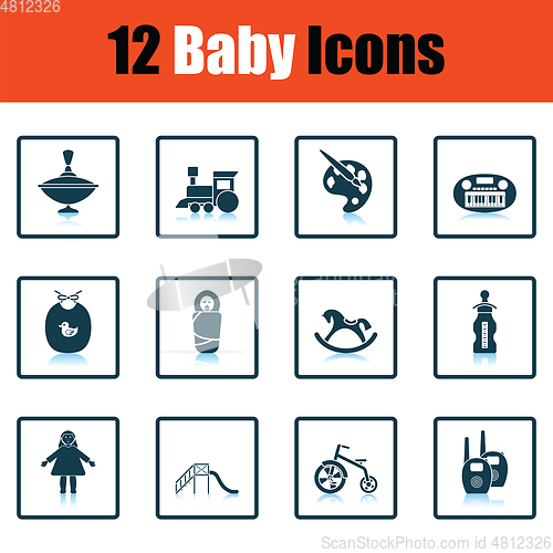 Image of Set of baby icons.