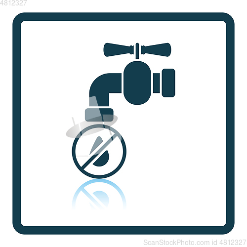 Image of Water faucet with dropping water icon