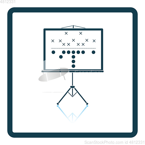 Image of American football game plan stand icon