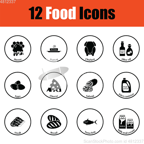 Image of Set of food icons