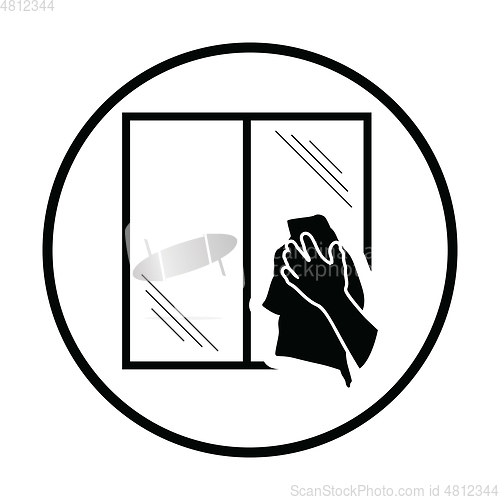 Image of Hand wiping window icon