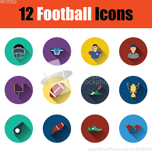 Image of American football icon set