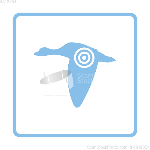 Image of Flying duck  silhouette with target  icon