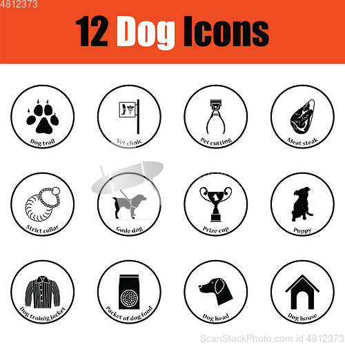 Image of Set of dog breeding icons