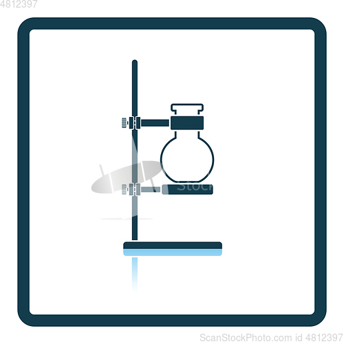 Image of Icon of chemistry flask griped in stand