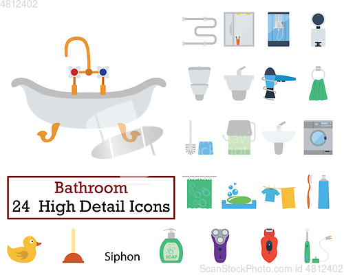 Image of Set of 24 Bathroom Icons