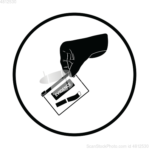 Image of Hand holding evidence pocket icon