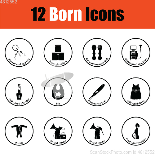 Image of Set of born icons