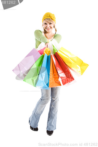 Image of Shopping caucasian girl