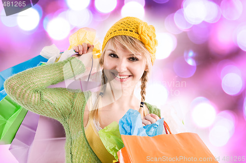 Image of Shopping caucasian girl