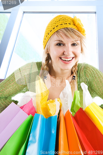 Image of Shopping caucasian girl