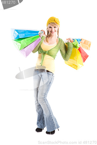 Image of Shopping caucasian girl