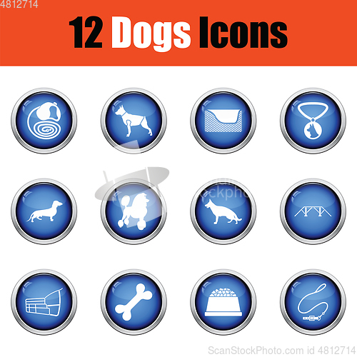 Image of Set of dog breeding icons. 