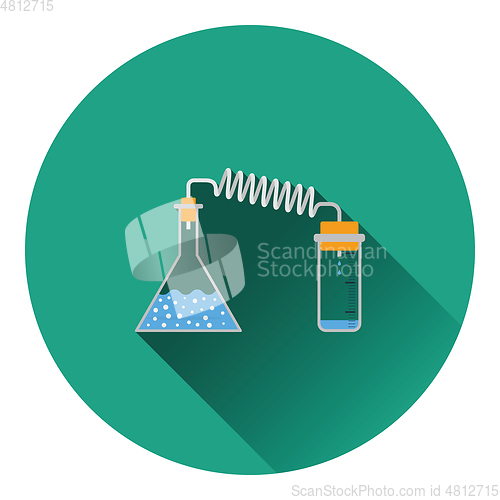 Image of Icon of chemistry reaction with two flask