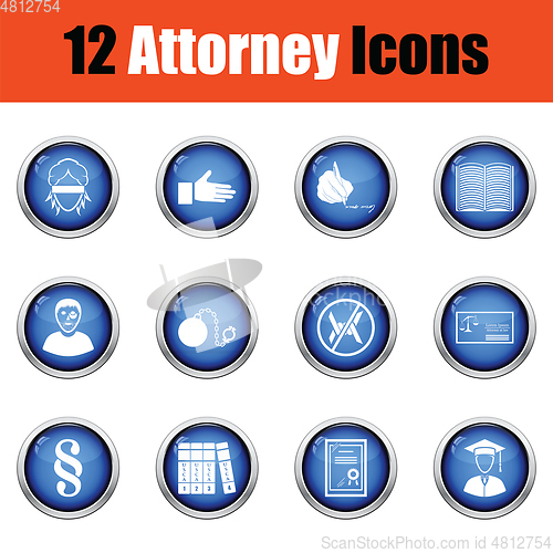 Image of Set of attorney icons.  