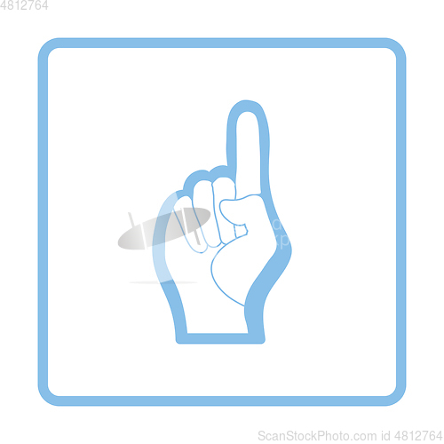 Image of Fan foam hand with number one gesture icon