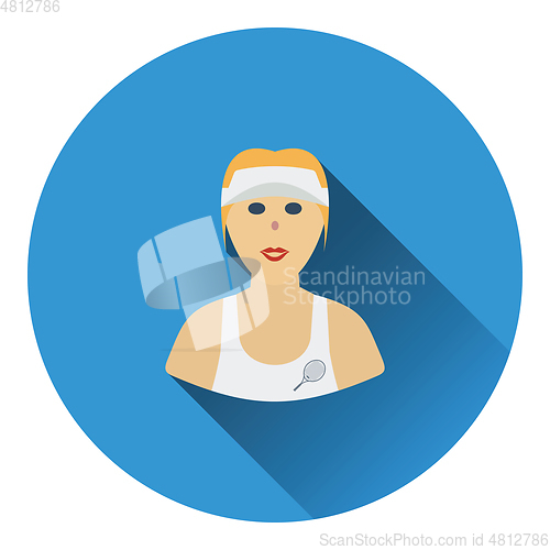 Image of Tennis woman athlete head icon