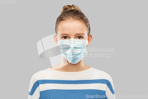 Image of teenage girl in protective medical mask