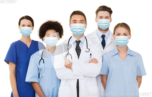 Image of doctors and nurses in protective medical masks