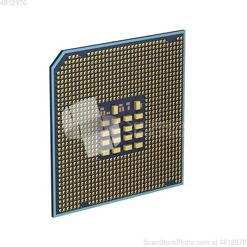 Image of 3D model of computer processor with visible wire-frame