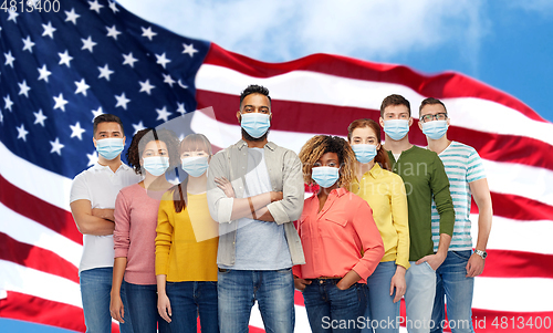 Image of people in medical masks for protection from virus