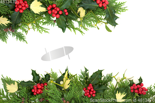 Image of Traditional Winter Solstice Background Border 