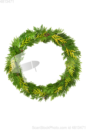 Image of Cedar Cypress Leaf Evergreen Wreath