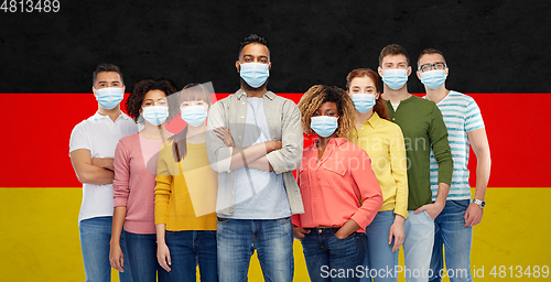 Image of people in medical masks for protection from virus