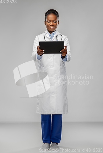 Image of african american female doctor with tablet pc