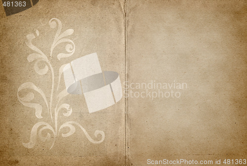 Image of parchment with floral design