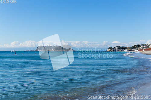 Image of Enoshima Beach in Kamakura City of Japan