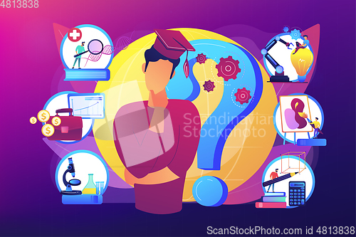 Image of College choice concept vector illustration