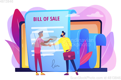 Image of Bill of sale concept vector illustration