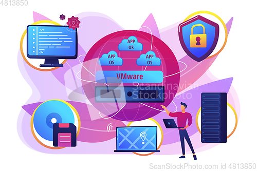 Image of Virtualization technology concept vector illustration