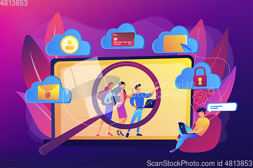 Image of Digital ethics and privacy concept vector illustration