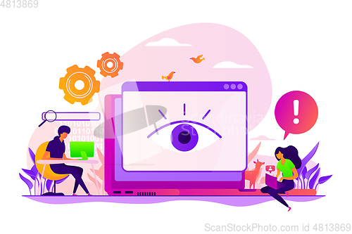 Image of Cyberstalking concept vector illustration