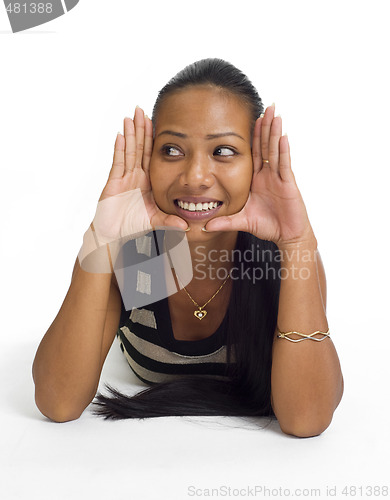 Image of young asian woman framed face