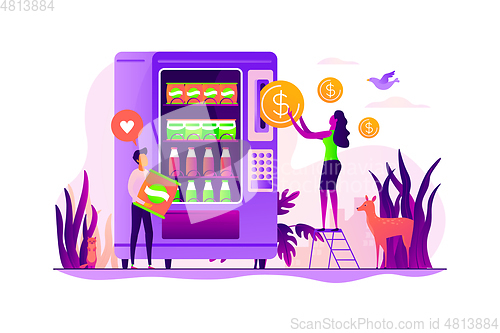 Image of Vending machine service concept vector illustration.