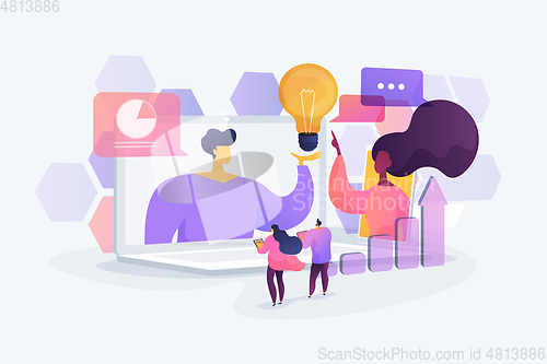 Image of Online conference concept vector illustration