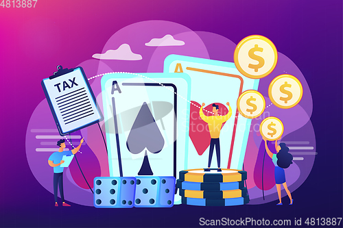 Image of Gambling income concept vector illustration.