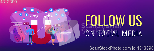 Image of Attracting followers concept banner header.