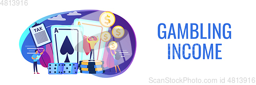 Image of Gambling income concept banner header.