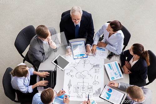 Image of business team with scheme meeting at office