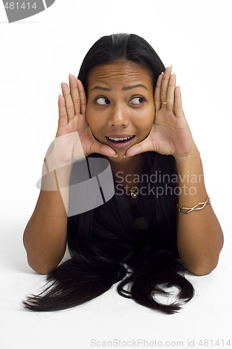 Image of young asian woman framed face