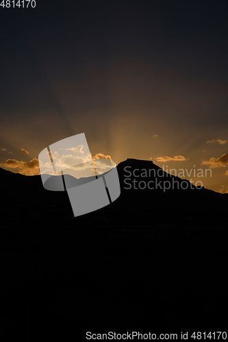 Image of beautiful sunrise over mountain